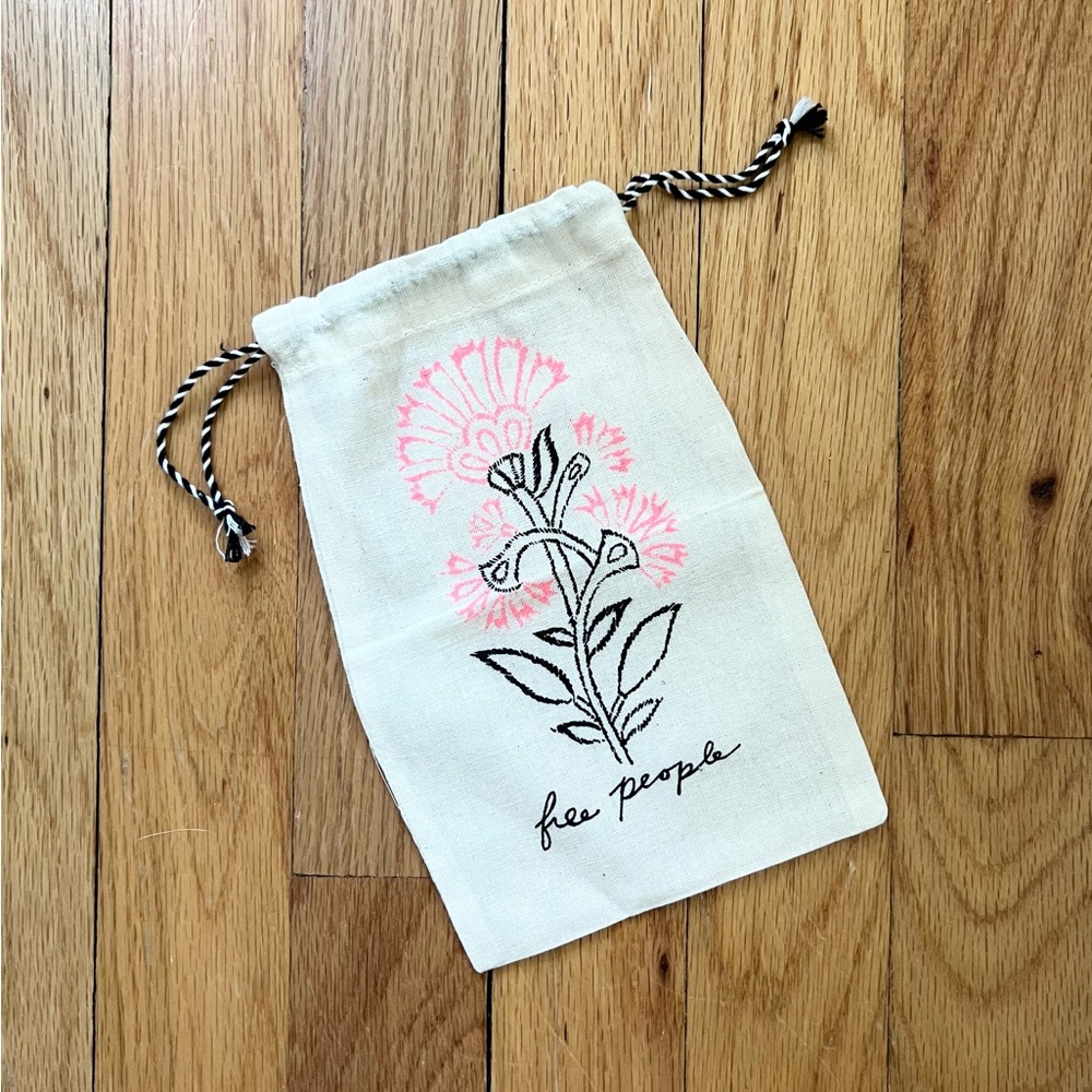 Free people Small Cotton Boho Floral Polka Dot Reusable Jewelry Bag